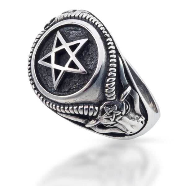 925 Sterling Silberring - Pentagramm Lucifer 57 (18,1 Ø) 8,0 US