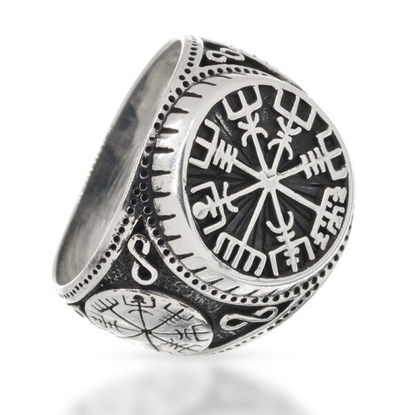 925 Sterling silver ring - Vegvisir 61 (19,4 Ø) 9,5 US