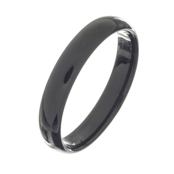 Edelstahlring - 4 mm schwarz poliert 68 (21,6 Ø) 12 US