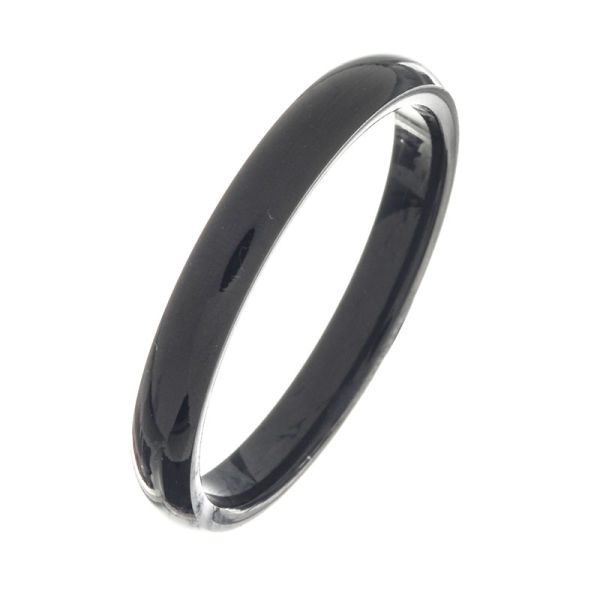 Edelstahlring - 3 mm PVD-Schwarz poliert 68 (21,6 Ø) 12 US