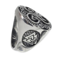 Stainless Steel Signet Ring - Triquetra Valknut