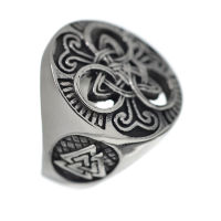 Stainless Steel Signet Ring - Triquetra Valknut