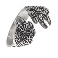 Stainless Steel Ring - Wolf Claw with Triquetra 57 (18,1 Ø) 08 US