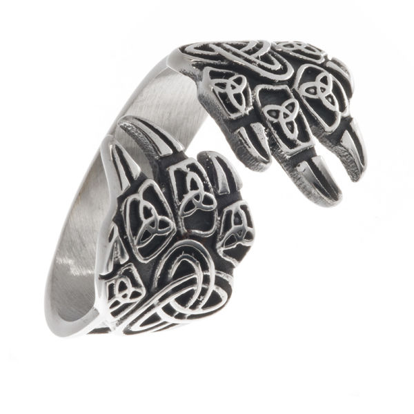 Stainless Steel Ring - Wolf Claw with Triquetra 63 (20,1 Ø) 10 US