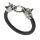 Kunstlederarmband mit Clipring "Wolfsköpfe"  Verziert