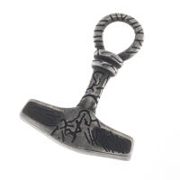 Edelstahlanhänger – Thors Hammer mit gedrehtem...