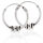 Bali Hoop Earrings in 925 Sterling Silver – Bead and Diagonal Grooves, 12 mm, Model 2873-12 (Pair)