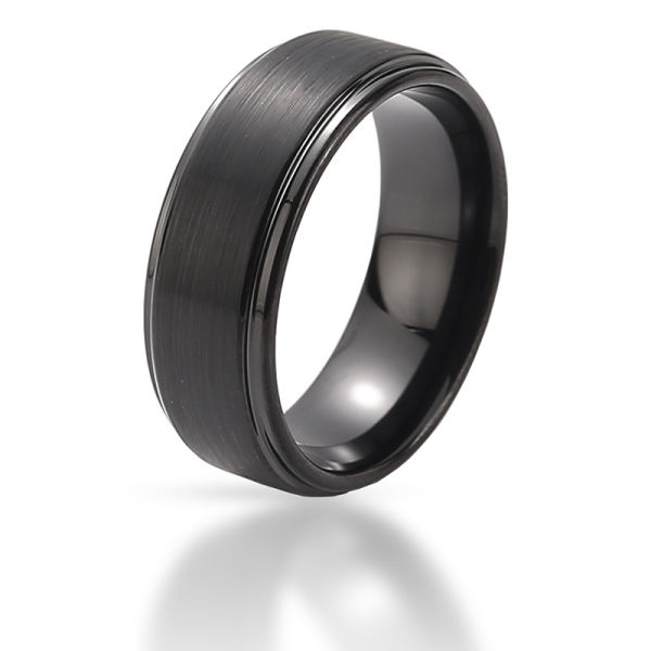 Wolframring - Schwarz - Matt - Teilbombiert 54 (17,2 Ø) 6,8 US