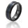 Tungsten Ring - with Matte Black and Blue Stripe