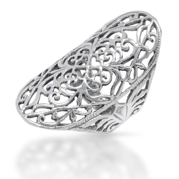 925 Sterling Silberring - florales Muster 56 (17,8 Ø) 7,6 US