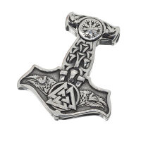 Edelstahlanhänger – Thors Hammer mit Valknut...