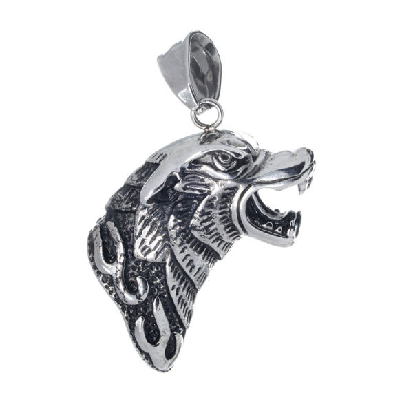 Stainless Steel Pendant - Wolf