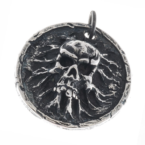Stainless steel pendant - Skull from the dark