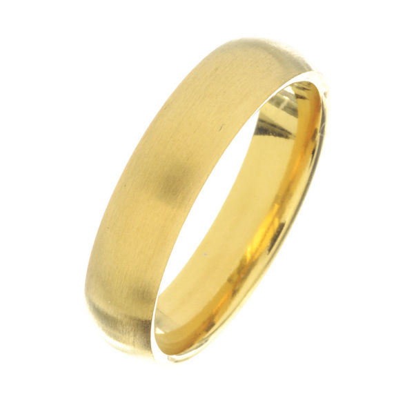 Stainless Steel Ring - 5 mm matted - PVD-Gold - 60 (19,1 Ø) 09 US