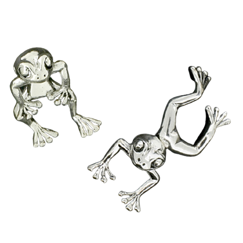 925 Sterling Silver Stud Earrings - Frog "Bob"