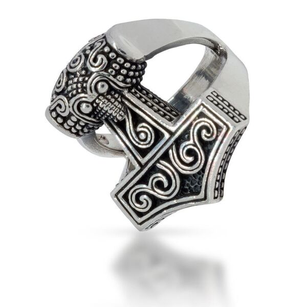 925 Sterling Silberring - Thorshammer 69 (21,9 Ø) 12,6 US
