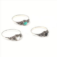 925 Sterling Silberring - "Yasmin" Türkis 55 (17,5 Ø) 7,2 US