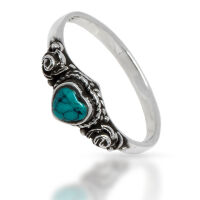 925 Sterling Silberring - "Yasmin" Türkis 53 (16,9 Ø) 6,4 US
