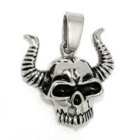 Stainless steel pendant - Draugr with horns Small