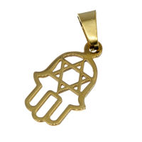 Stainless steel pendant - Hand of Fatima with Star of David