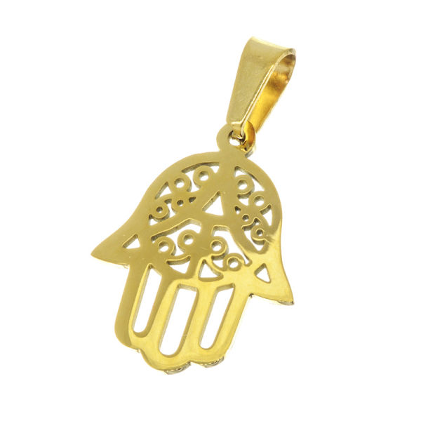 Stainless steel pendant - Hand of Fatima with ornaments