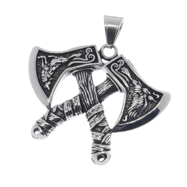 Stainless steel pendant - Viking double axe "Lazal