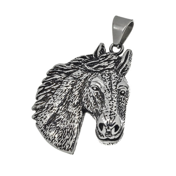 Stainless steel pendant - horse head