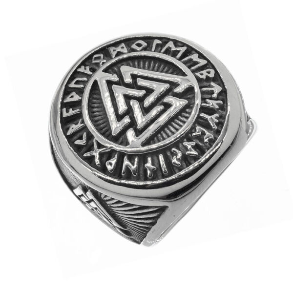 Stainless steel ring-Valknut