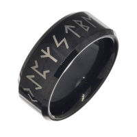 Stainless steel ring - runes