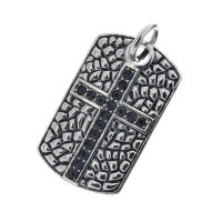 Stainless steel pendant - dogtag with gold colored tribal