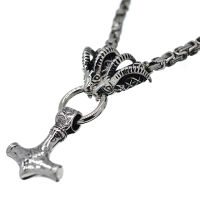 King necklace stainless steel with Capricorn heads and...
