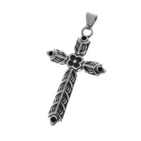Stainless Steel Pendant – Cross with Leaf...