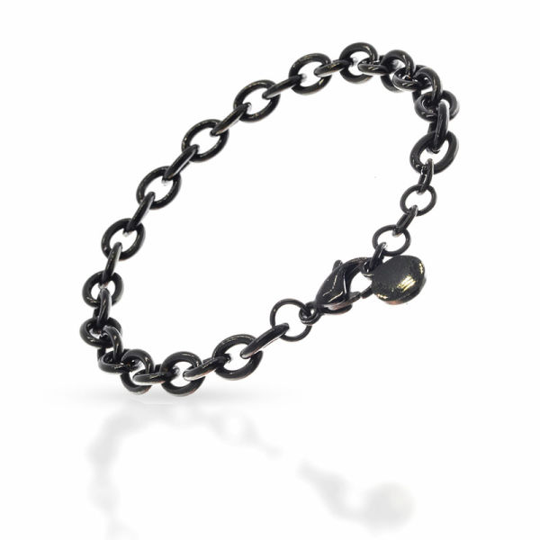 Stainless Steel Bracelet with Plaque - PVD-Black