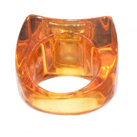 Acrylring mit 925 Sterling Silber und Zirkonia Orange 52 (16,6 Ø) 6,1 US