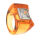 Acrylring mit 925 Sterling Silber und Zirkonia Orange 52 (16,6 Ø) 6,1 US