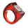 Acrylring mit 925 Sterling Silber und Zirkonia Rot 56 (17,8 Ø) 7,6 US
