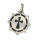 Stainless Steel Pendant – Cross Medallion with Pointed Border