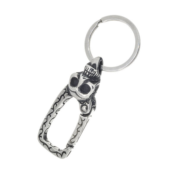 Edelstahl - Schlüsselanhänger "Totenkopf" Stahl