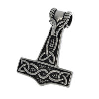 Stainless steel pendant Thors hammer (rams head) - polished