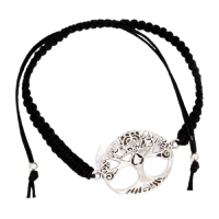 Bracelet "Tree of Life" made of fabric - size adjustable - with 925 sterling silver