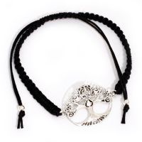 Bracelet "Tree of Life" made of fabric - size adjustable - with 925 sterling silver