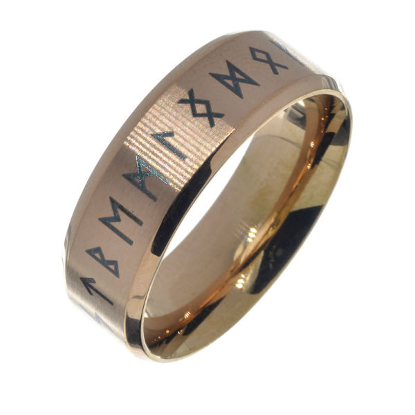 Stainless Steel Ring - Runes 67 (21,3 Ø) 11,8 US-PVD - Roségold