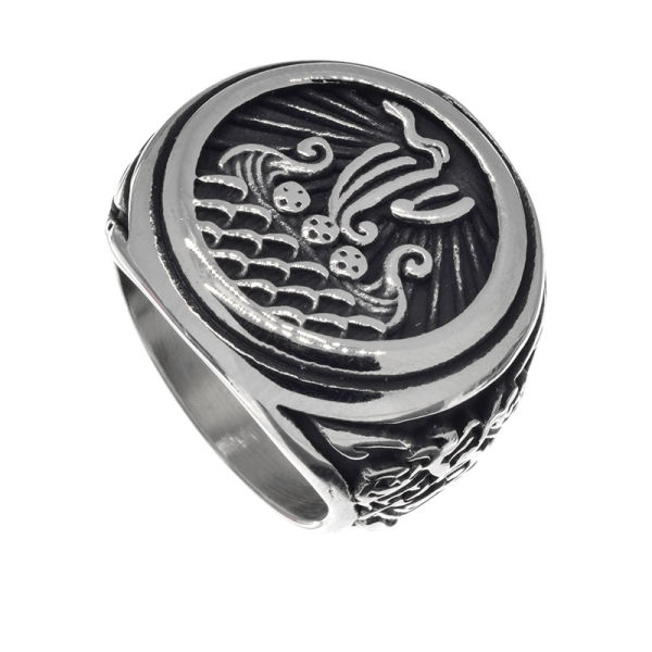 Stainless Steel Ring - Viking Ship 57 (18,1 Ø) 8,0 US