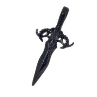 Stainless steel pendant - dagger "rams head"