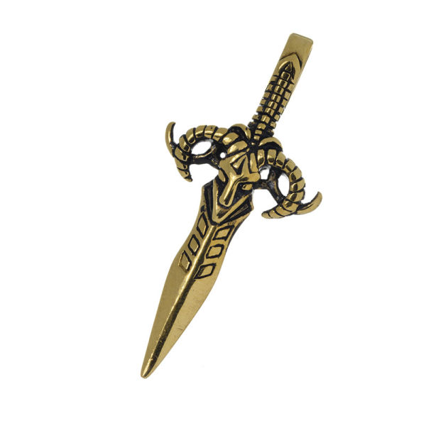 Edelstahlanhänger - Dolch "Widderkopf" PVD - Gold