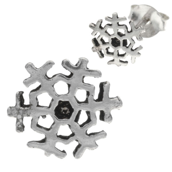 Silberohrstecker - Schneeflocke - Eiskristall