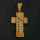 Stainless steel pendant - peace cross with gemstones -