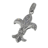 Stainless Steel Pendant "Charlie" with Fleur-de-Lys Lily