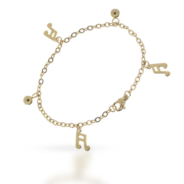 Edelstahl Fußkettchen - Note "Dur" PVD - Gold