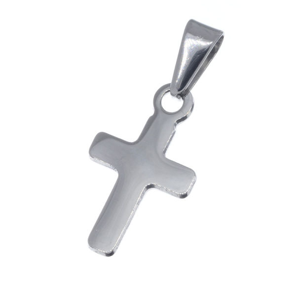 Stainless steel pendant - Catholic cross Steel-15 mm